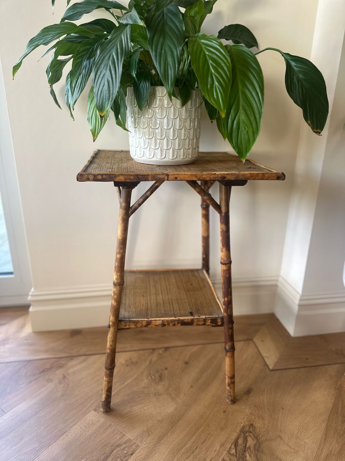 vintage tiger style bamboo side table plant stand