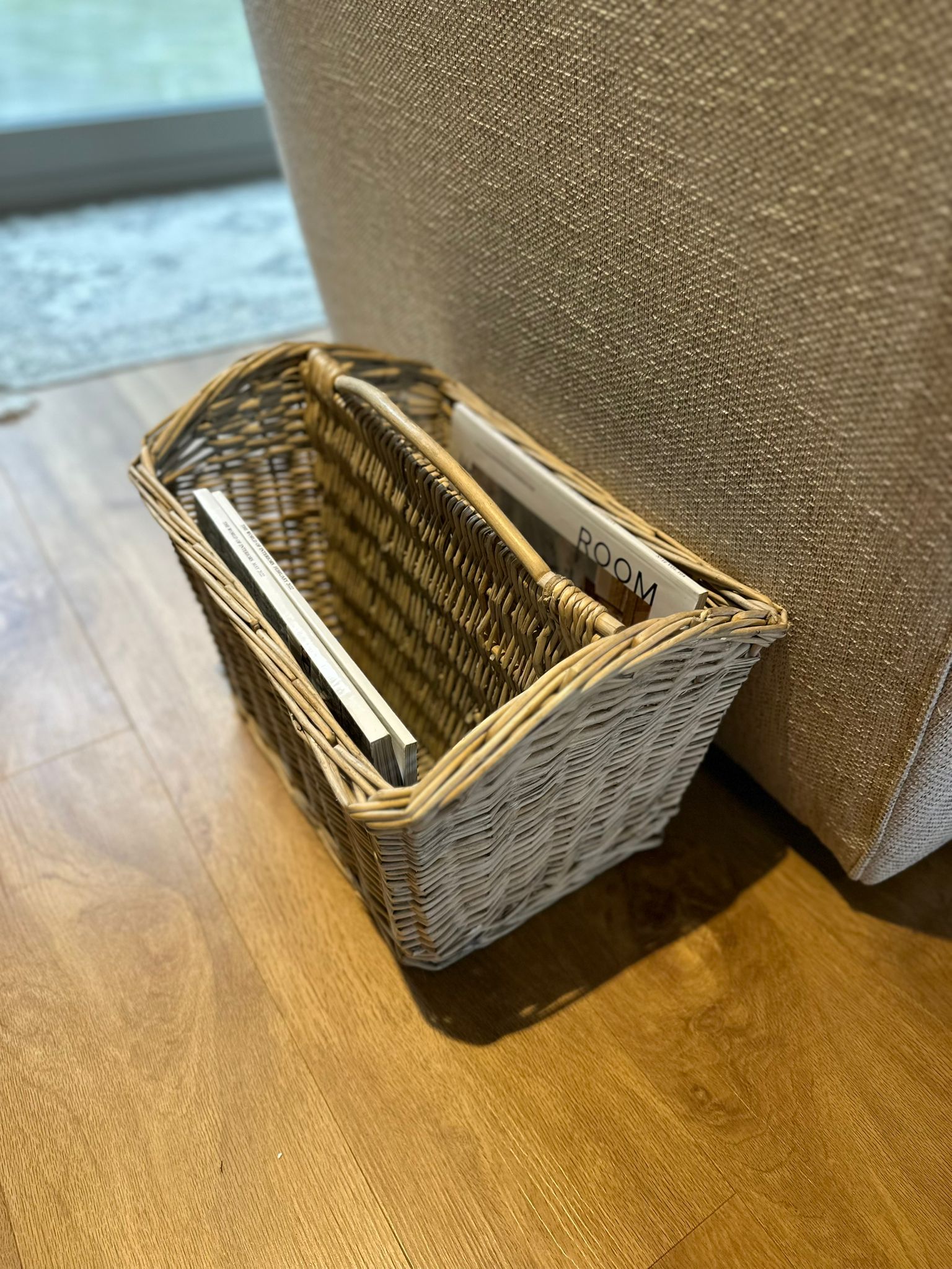 Vintage wicker magazine rack basket farmhouse – Folkstory
