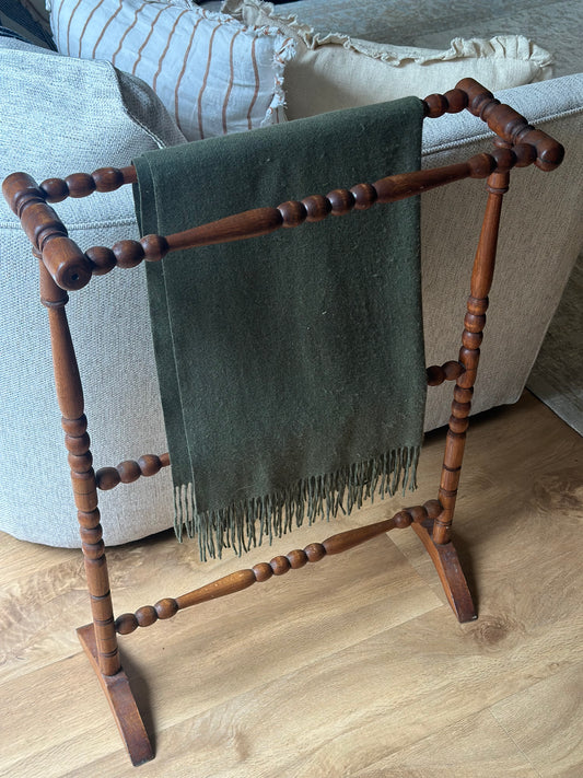 Vintage French bobbin towel blanket rail