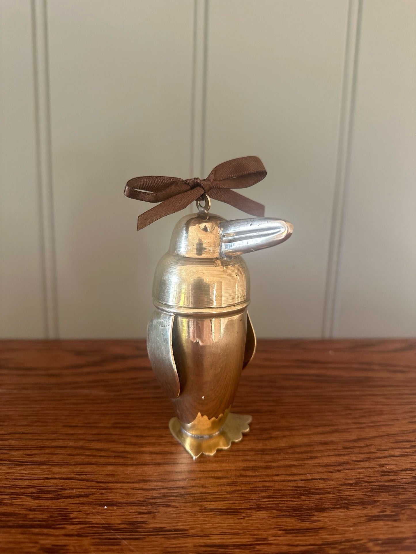 vintage brass MCM penguin vesta match case 🐧 RARE