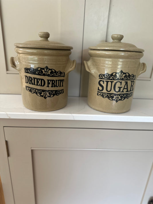 Vintage large jars x 2 stoneware