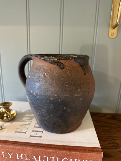 French drippy jug vintage vase with handle