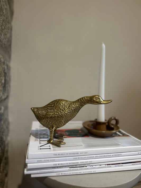 Vintage brass duck