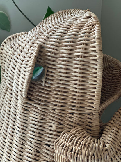 1970s vintage frog basket with marble eyes “rare”