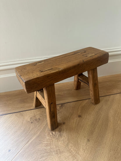 Vintage reclaimed wooden stool