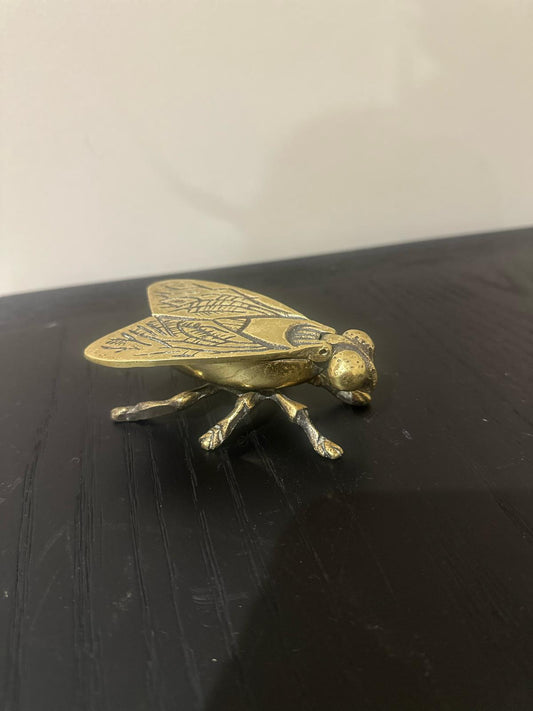 vintage brass vesta trinket dish fly decor