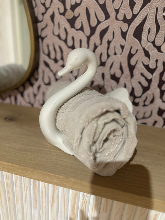 Vintage swan hand towel holder