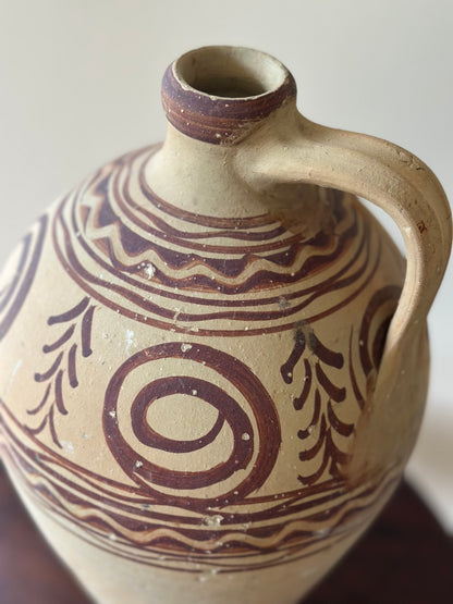 Very large hand painted pot French