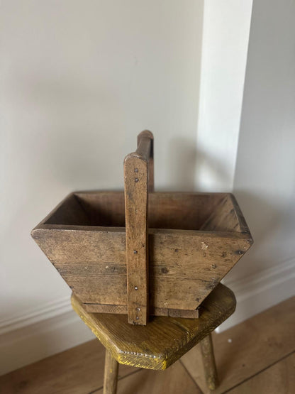 Vintage wooden handled trug