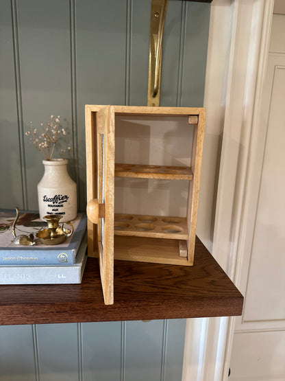 Wooden egg cupboard store