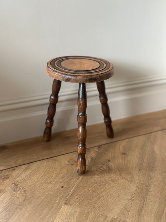 Vintage French bobbin leg stool