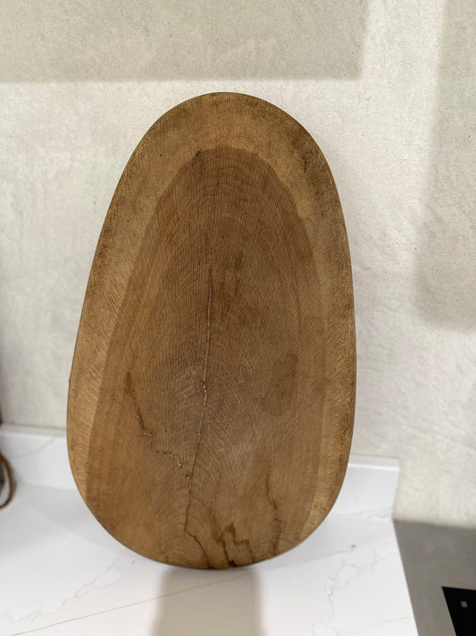 Large egg shaped chunky vintage chopping board - from France