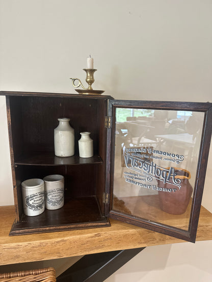 Apothecary sign written cabinet - Rare