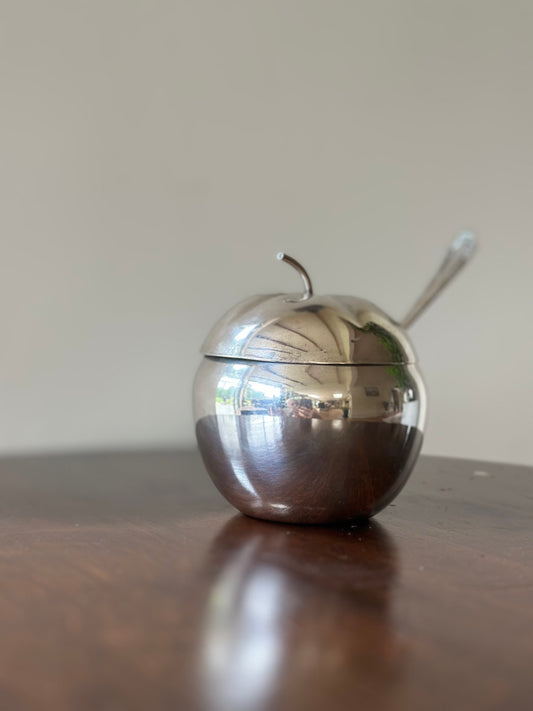 Silver plated apple sauce container vintage