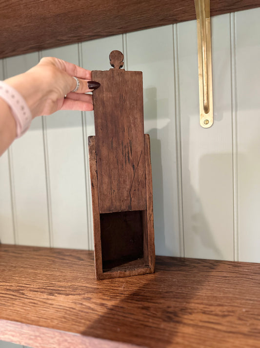 Unusual hand carved box vintage apprentice piece