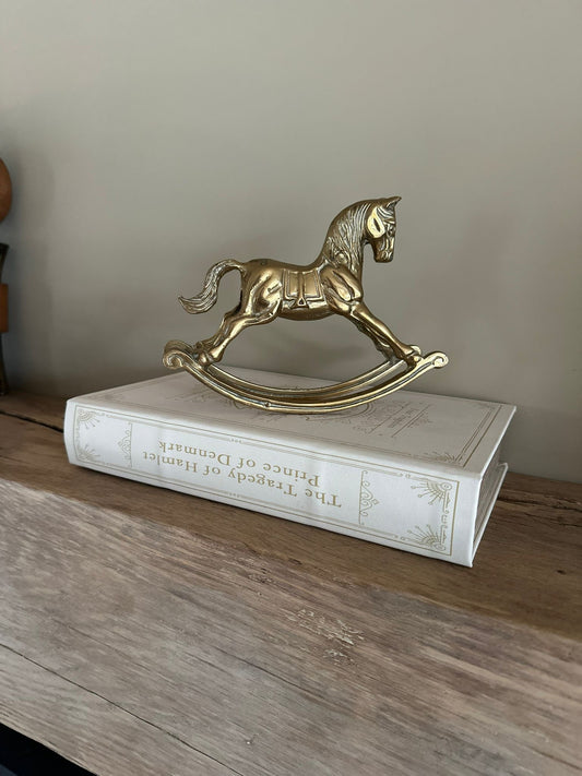 Vintage brass rocking horse