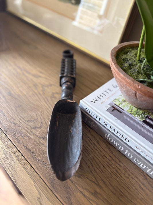 Vintage wooden tribal art spoon scoop for styling