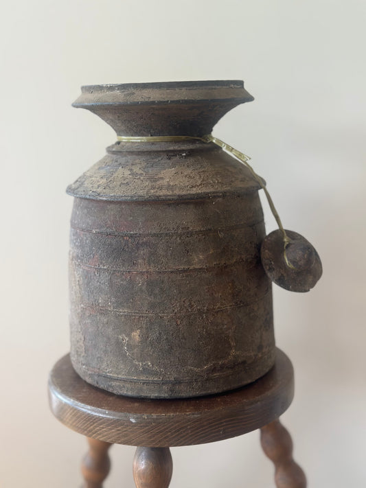 Rare Indian water carrier wabi sabi with lid
