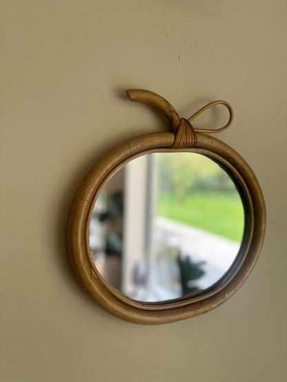 vintage apple 🍏 bamboo rattan mirror