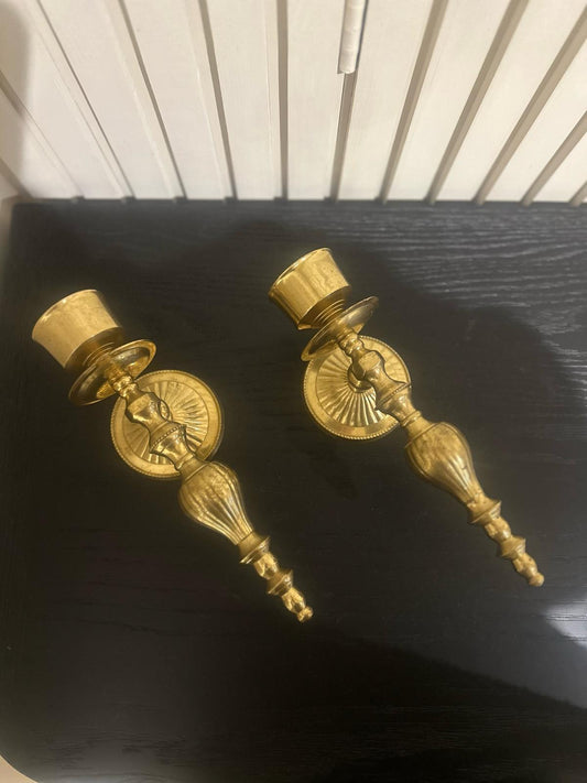 Pair of mid century candle wall sconces vintage