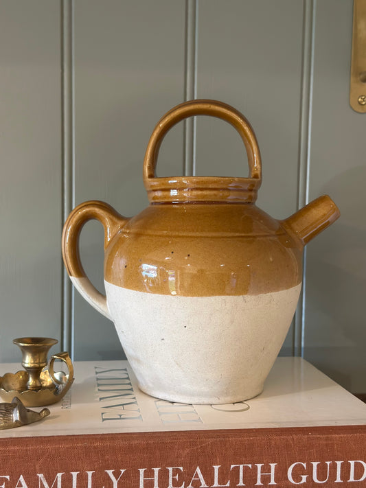 French vintage olive oil pot