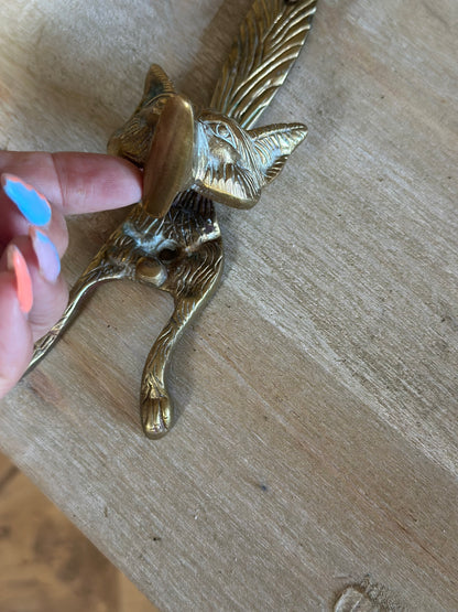 Vintage brass fox door knocker