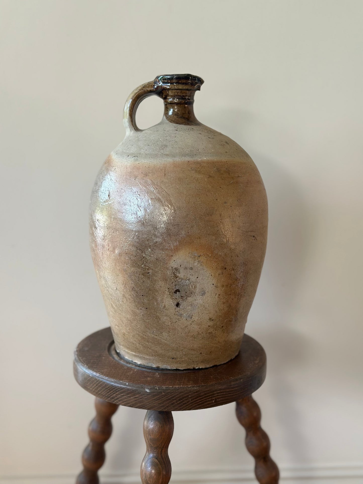 French glazed lip stoneware pot - Large