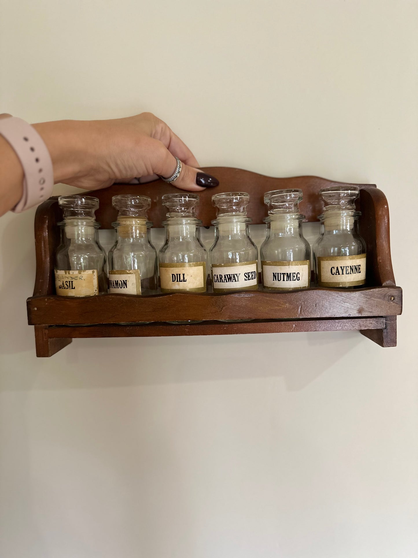 Vintage apocathery style spice rack set