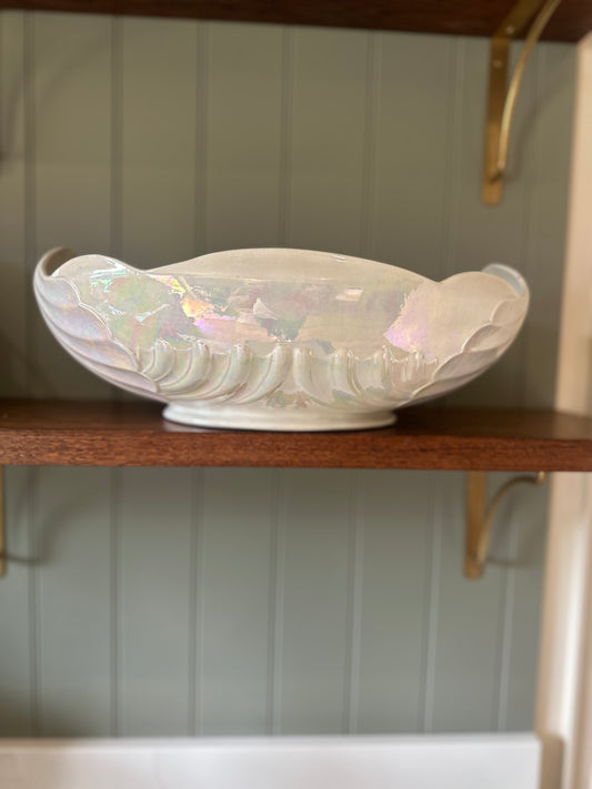 Giant vintage lustra wear pearlescent planter by Shelly