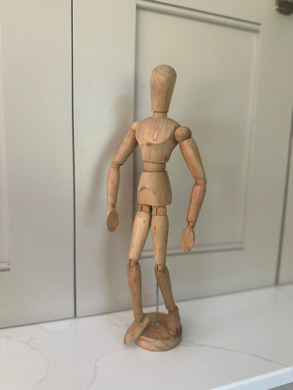 vintage artist model wooden statue muse