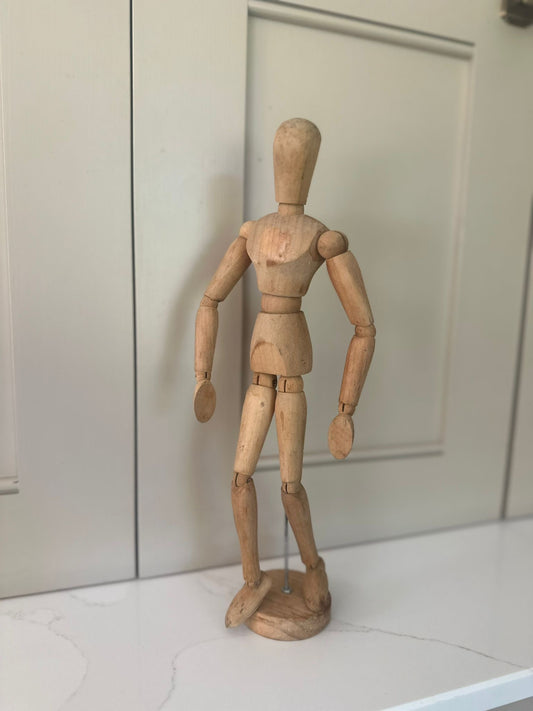 vintage artist model wooden statue muse