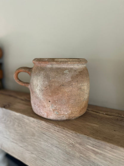 Vintage French terracotta confit pot