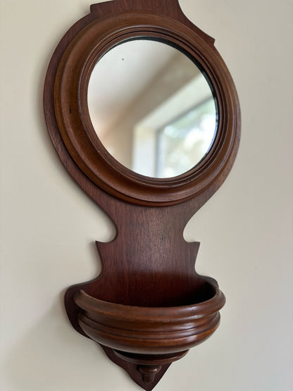 19C mahogany hall mirror 🪞 bathroom with pocket