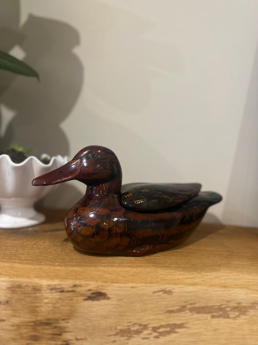 Vintage Whimsical ceramic duck trinket dish