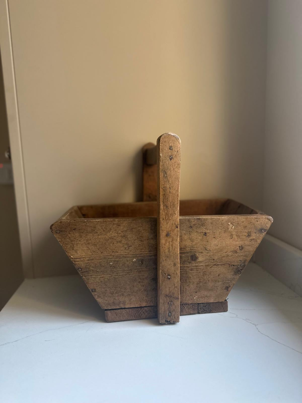 Vintage wooden handled trug