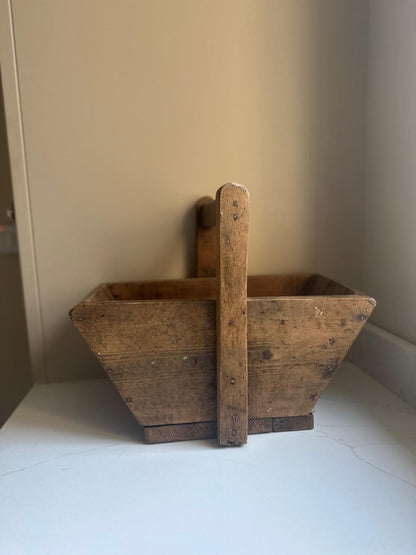 Vintage wooden handled trug