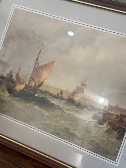 Vintage ship print framed