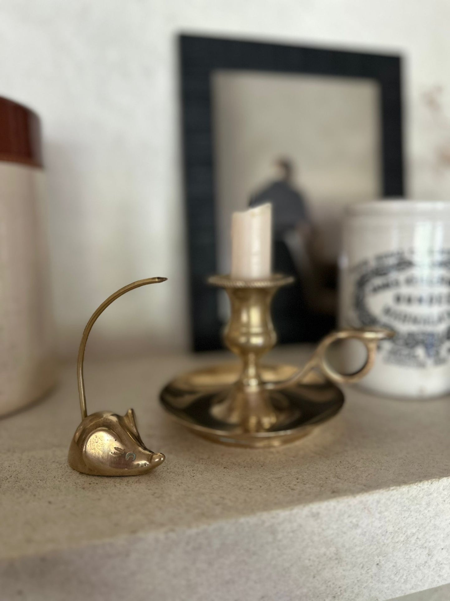vintage brass mouse snuffer