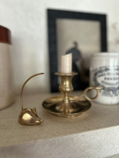 vintage brass mouse snuffer
