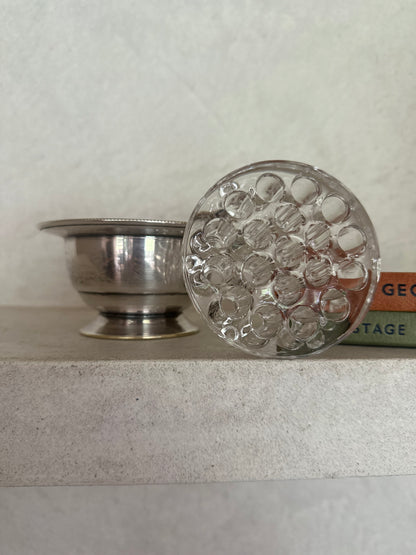 Vintage Silver flower frog bowl
