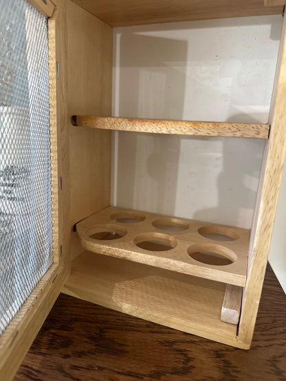 Wooden egg cupboard store