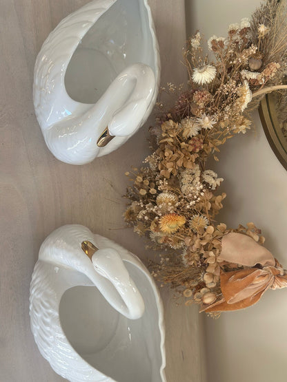 pair of swan 🦢 planters porcelain 1960’s