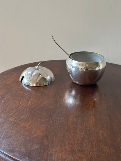 Silver plated apple sauce container vintage