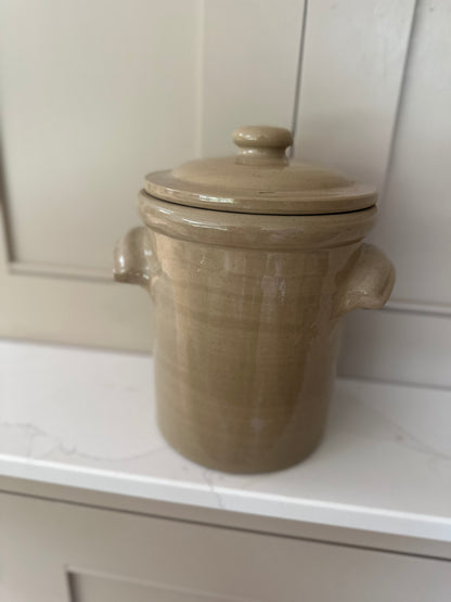 Vintage large cookies jar stoneware - farmhouse styling