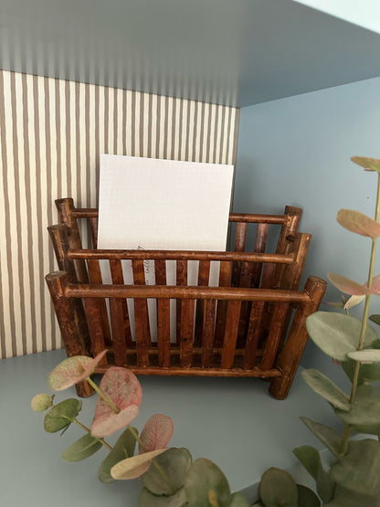 bamboo letter rack MCM vintage