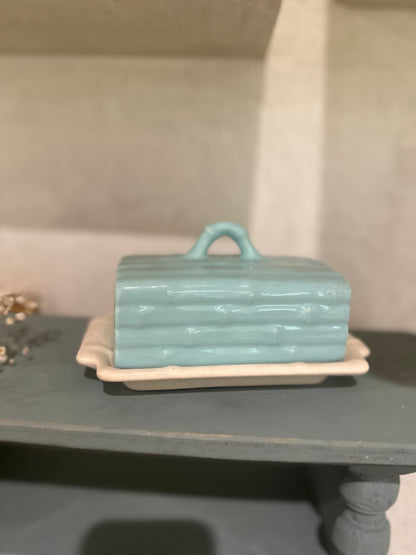 Vintage bamboo butter dish by Arthur wood