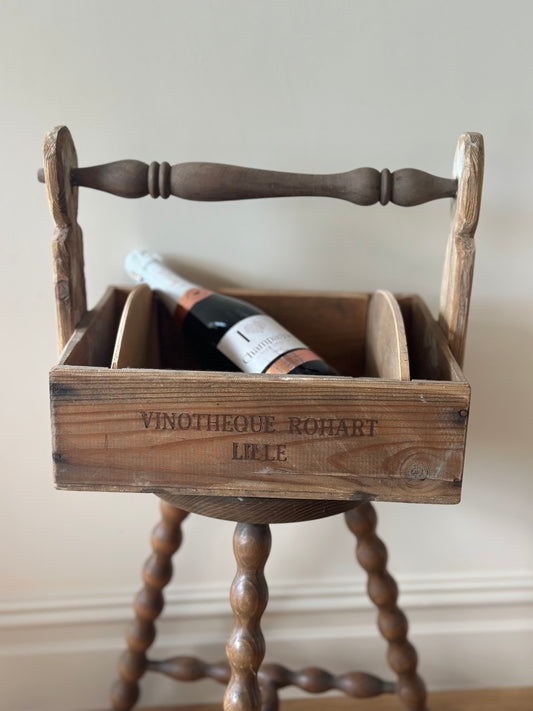 Vintage French Lille wooden trug removable sides