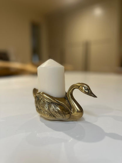 Brass large vintage swan