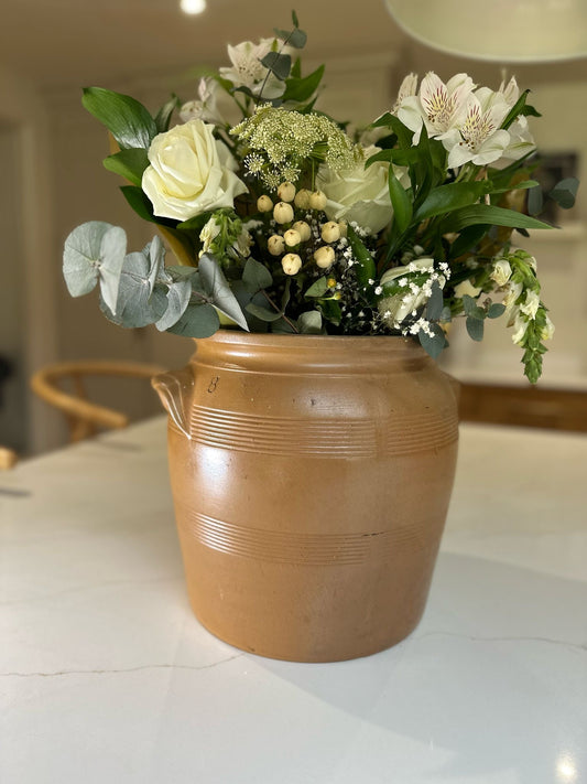 vintage vase huge confit pot handles & lid