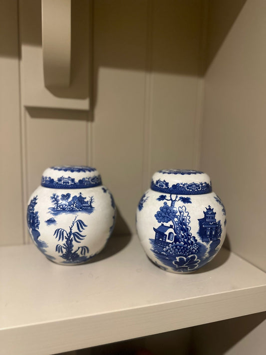 Vintage Set of 2 Chinese style tea caddy’s